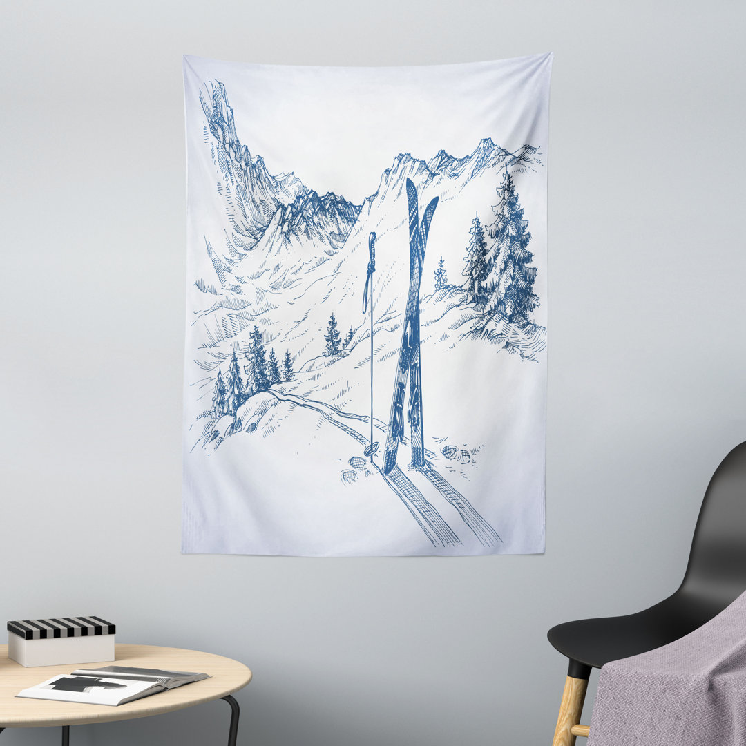 Wandbild Skisport Bergansicht