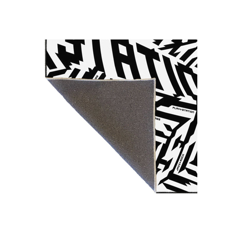 Tapis noir décoratif à thème textuel noir, Sous-tapis carré 3 pi 11 po inclus