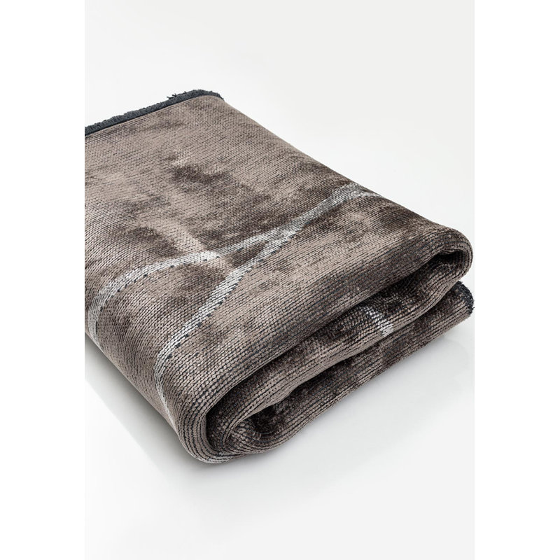 Rapture Abstract Area Rug in Gray, Square 9'