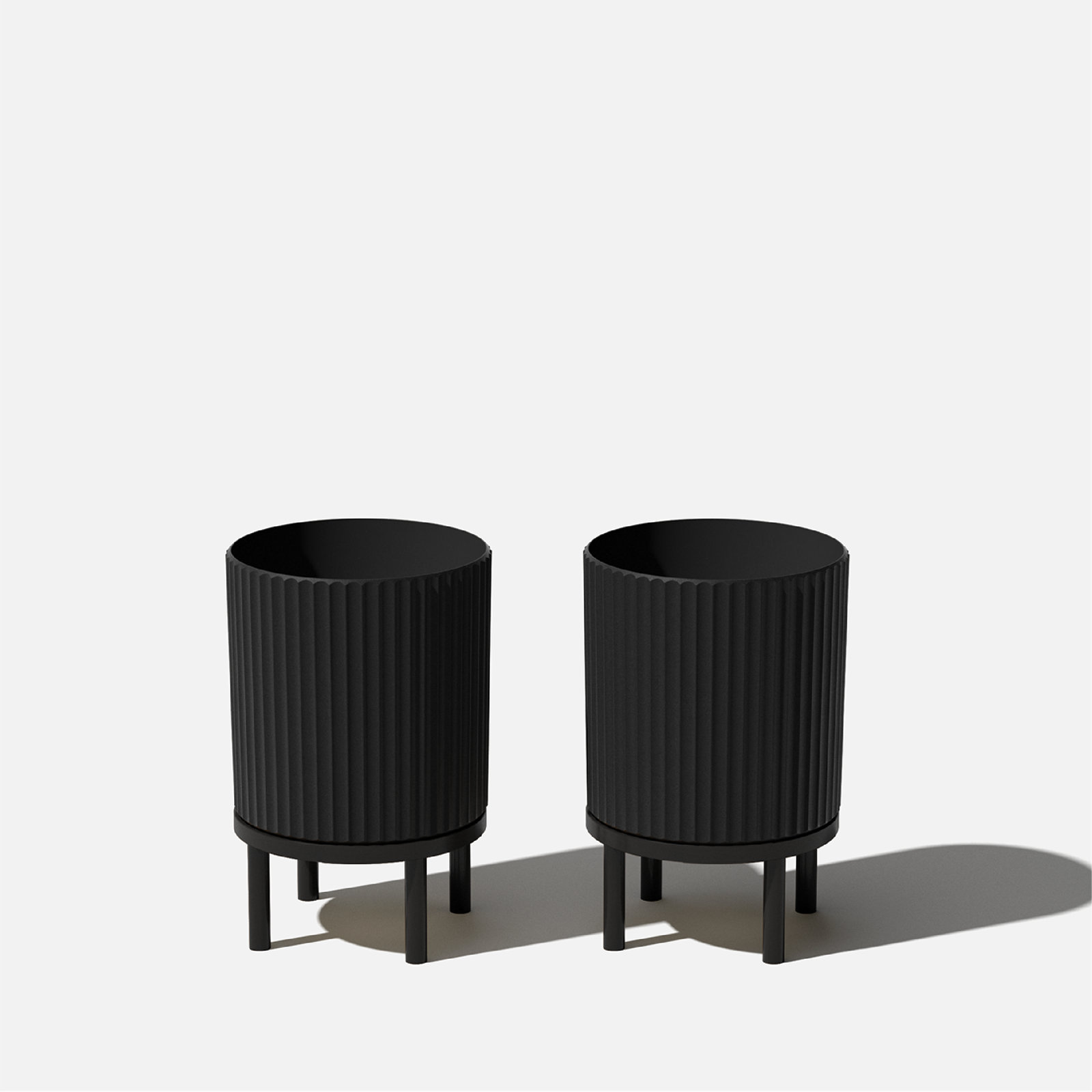 Demi Pot Planter, 16" H x 10.5" W x 10.5" D, Black, 2