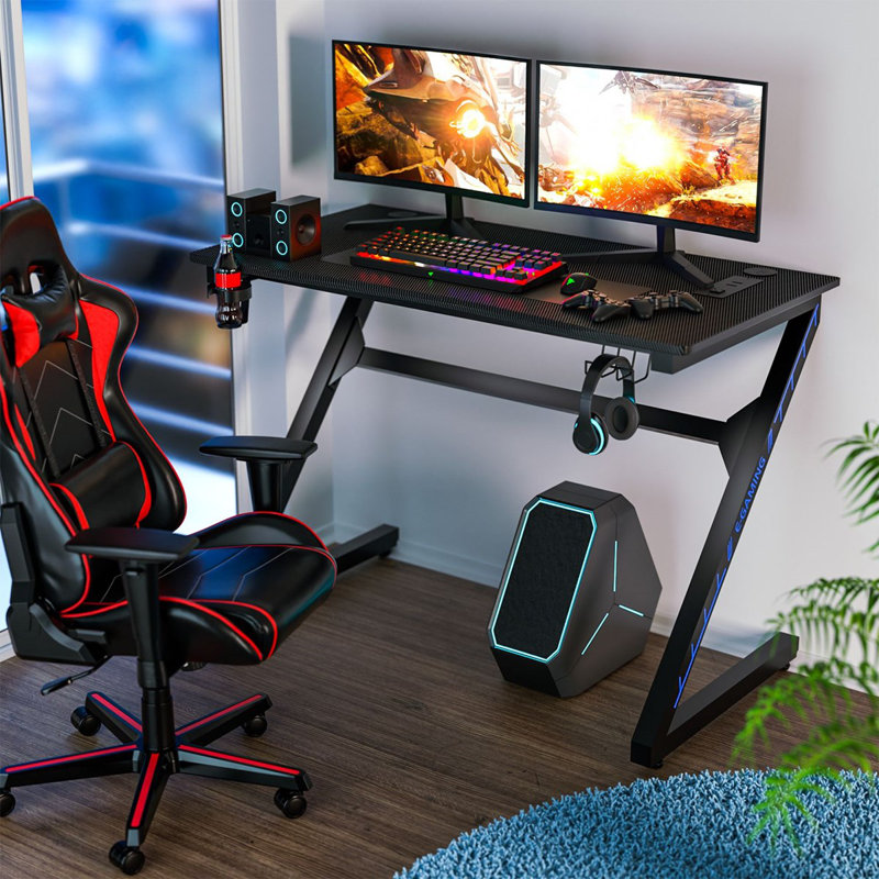 Rectangle 106.93cm L Computer Table with Cable Management