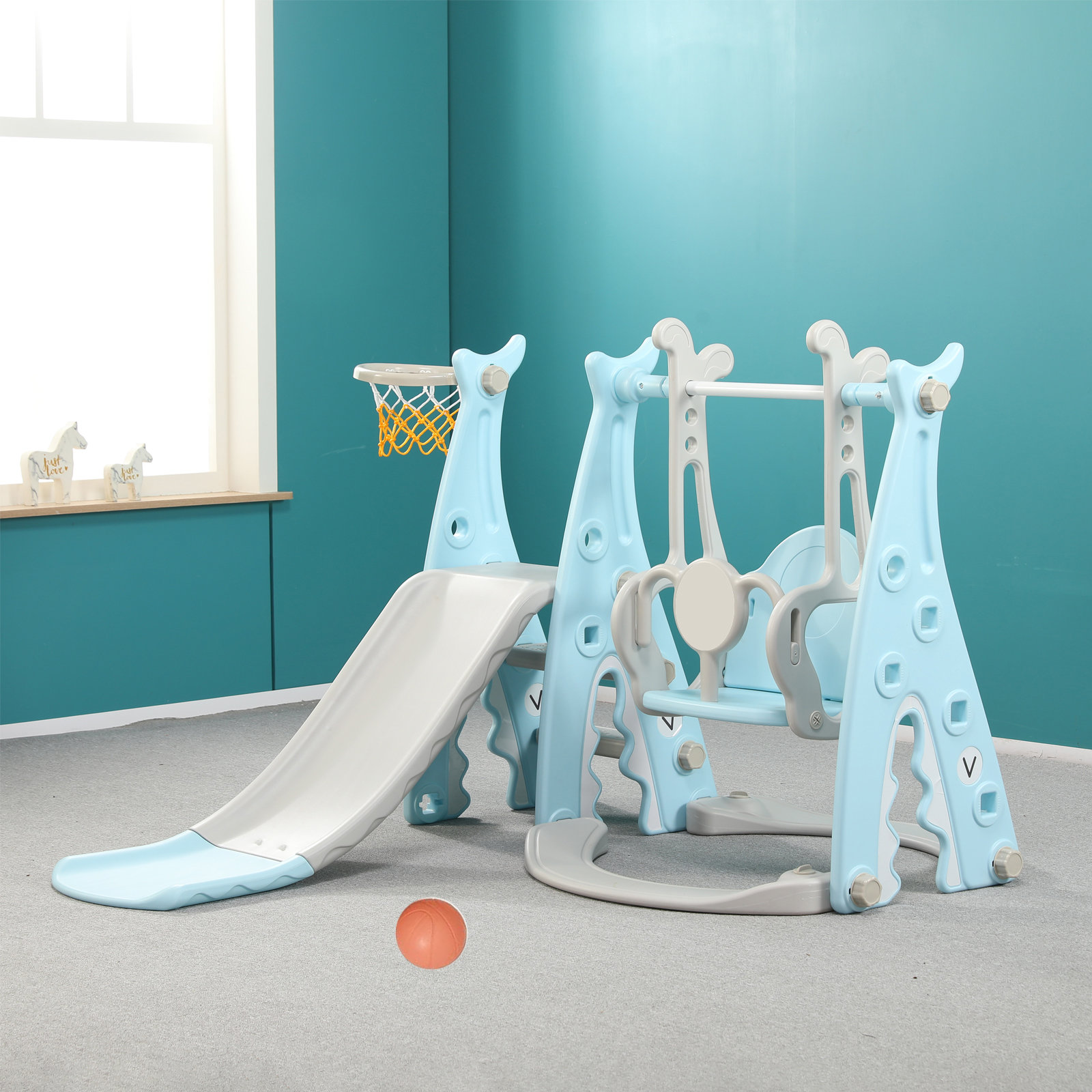 Feanch 46'' W Plastic Freestanding Slide & Reviews | Wayfair