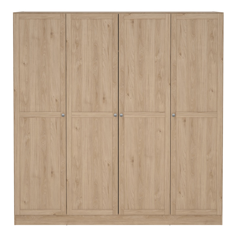 Bowery 4 Door Manufactured Wood Wardrobe, Brown