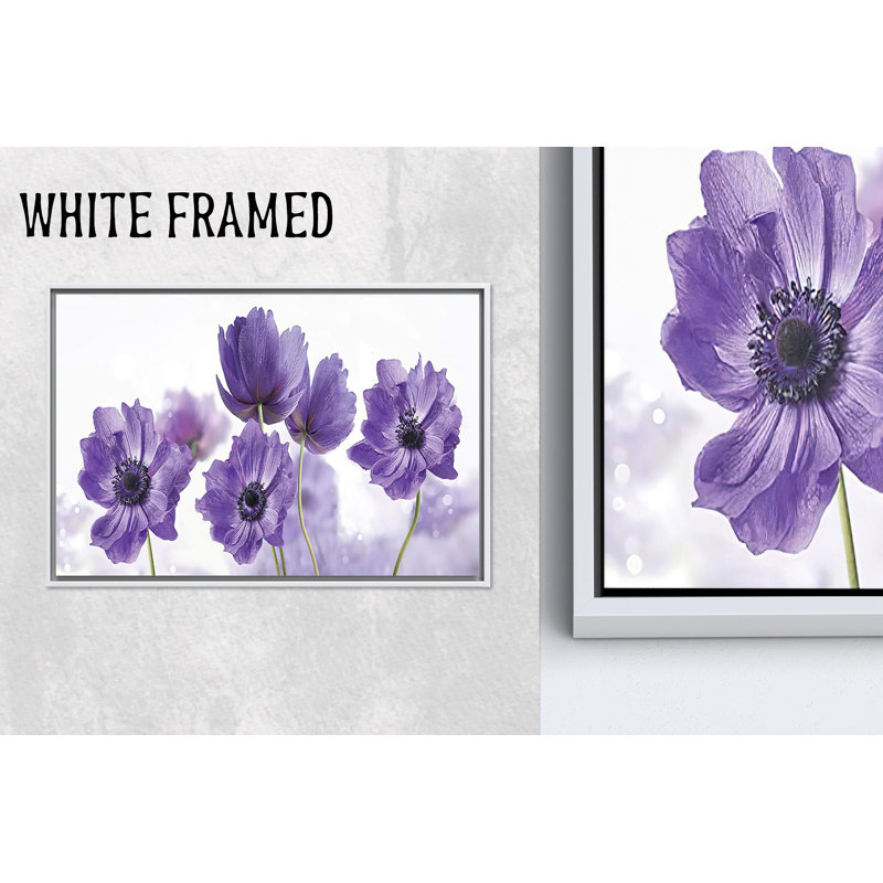 Élégante impression florale mauve en verre trempé: décor moderne sur toile, 1P, 27,6 po H x 39,4 po l