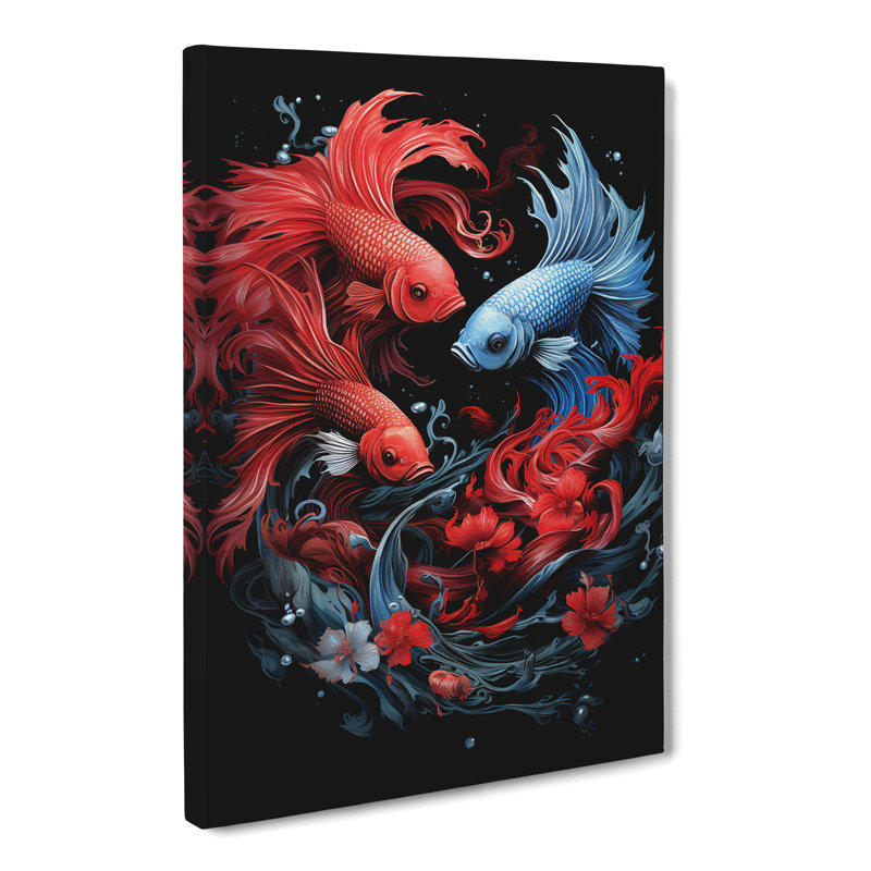 Siamese Fighting Fish Gothic No.2 - No Frame Print, 60cm H x 40cm W x 3cm D