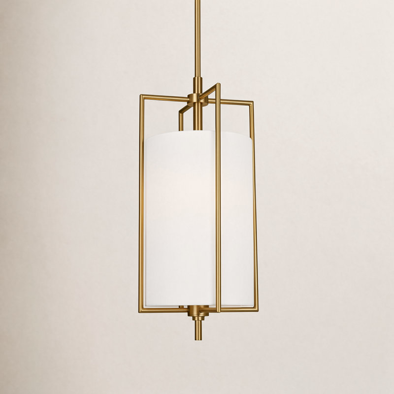 Nolia Framlingham 1 - Light Drum Pendant, Burnished Brass, 21.25" H x 9.5" W x 9.5" D
