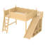 Lit mezzanine en bois avec tablettes, garde-robe et glissade amovible-125006285-125006287