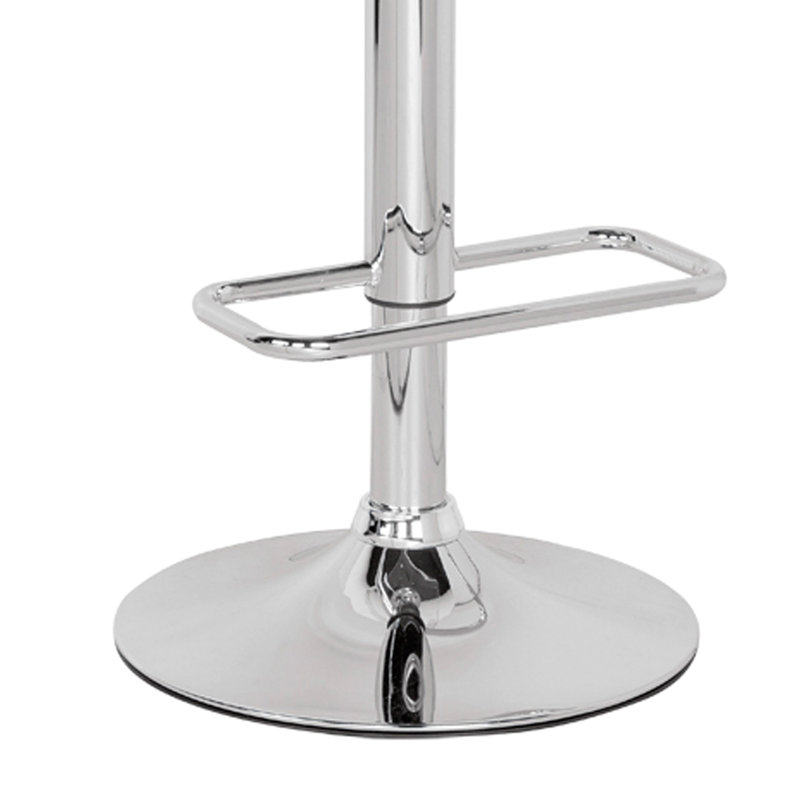 Tabouret pivotant transparent et chromé réglable, White