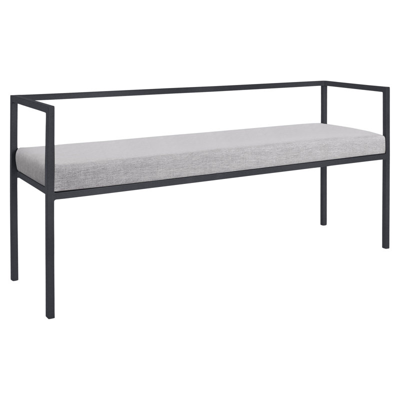 Banc rembourré Olivia, Graphite métallique / gris colombe