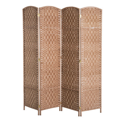 6' Tall Weave Privacy Partition - Natural. Stylish Design. Poplar Wood Frame. Ideal For Large Showrooms. Foldable And Portable Convenience Screen With Design Privacy. Built On Wood. Small Spaces.