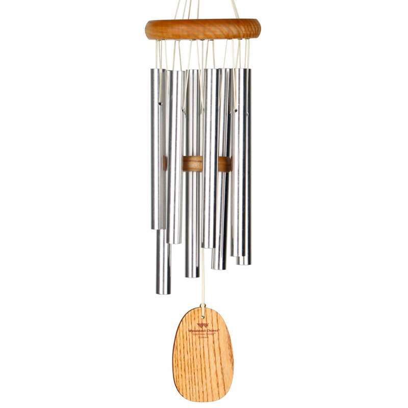 17'' Silver and Wood Gregorian Wind Chime