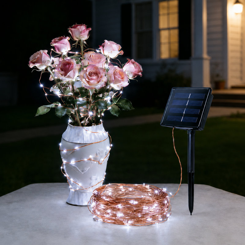 72 ft Solar Powered 200 LED String Light with 8 Modes Holiday Decorations Outdoor Waterproof Light for 4th of July Decorations