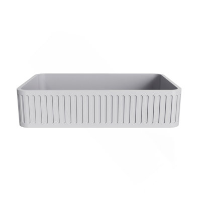 20.5"Concrete Vessel Rectangular Modern Gray Bathroom Sink