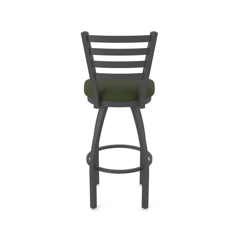 Jackie Swivel Stool, Pewter, Vinyl-Canter Pine, Counter Stool (25" Seat Height)