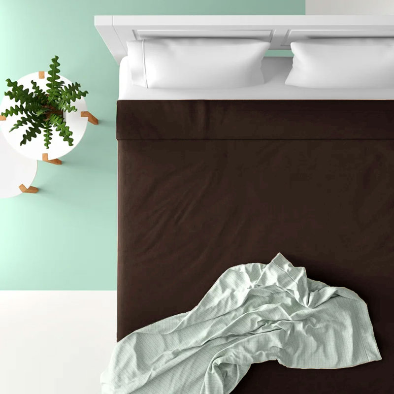 Soft Microfiber Single Flat Sheet - Basics by Wayfair™, Twin Flat Sheet, Brown
