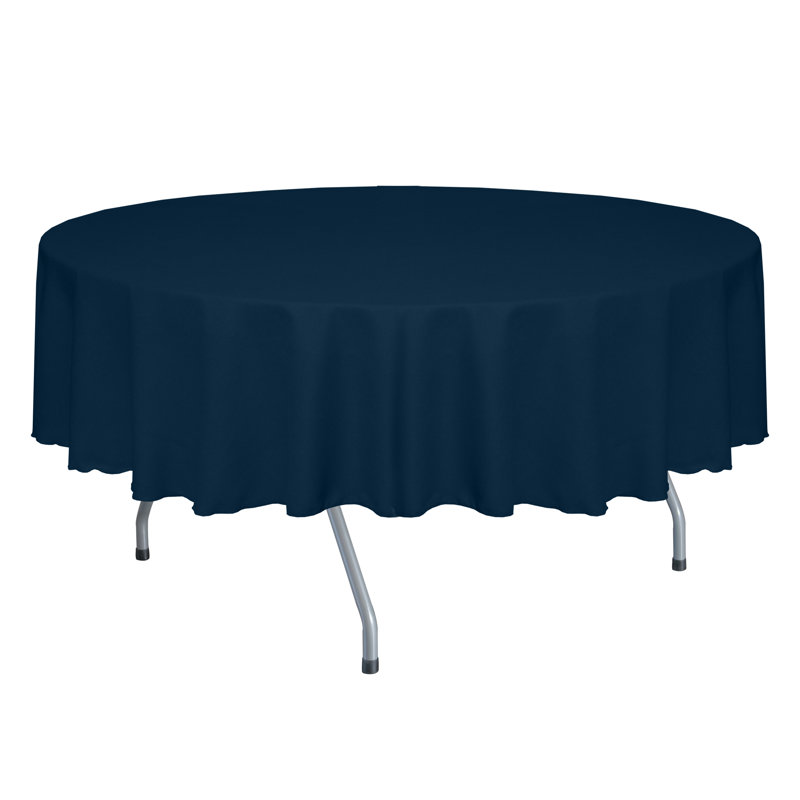Ultimate Textile Round Tablecloth, 58" Round, Navy, 3