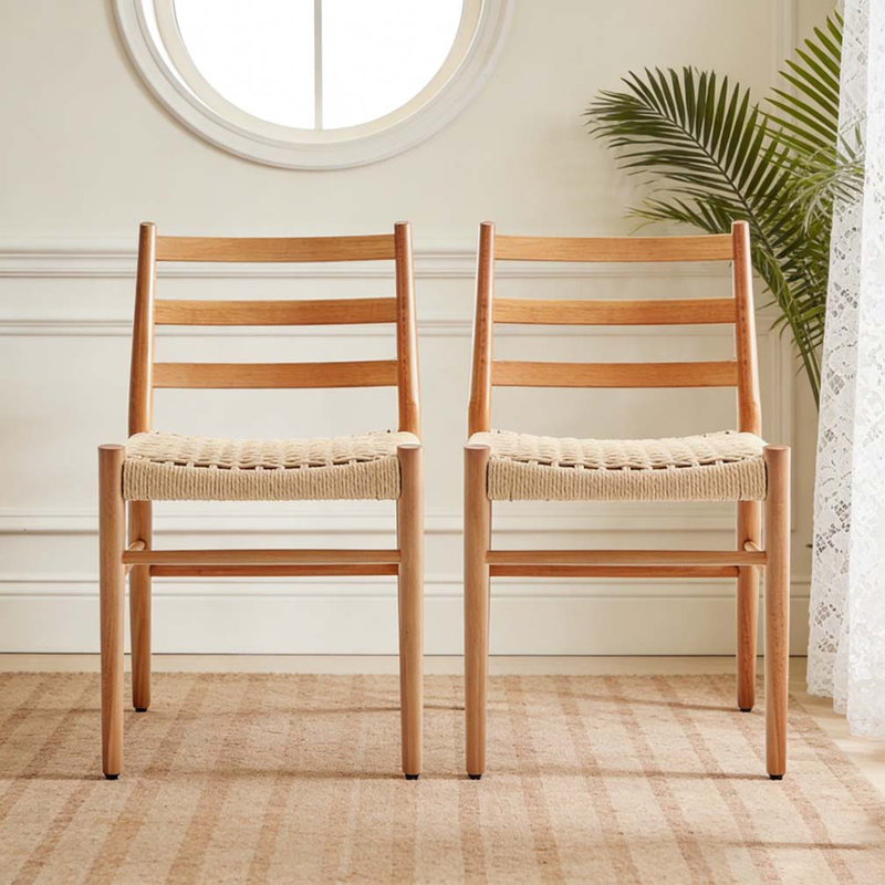 Dining Chairs Set, Beige / Natural