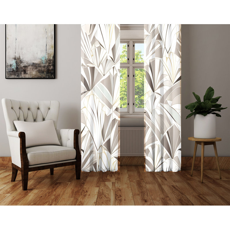 Paire de rideaux semi-transparents en polyester Breella, L 56 po x L 78 po