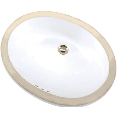 Lavabo de salle de bain ovale encastré en porcelaine vitreuse avec trop-plein Petite Maple
