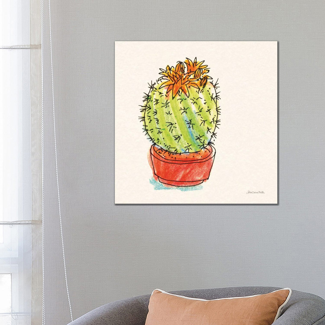 Cacti Garden II von Sara Zieve Miller - Galerie-umwickelte Leinwand Giclée