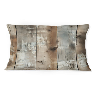  Wood & Shiplap Polyester Throw Pillow