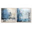 Minimalisme - Charm arbre bleu - ensemble de 2 arbres carrés-977141866-977141867