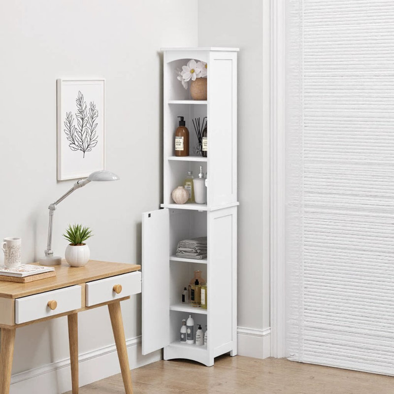 Armoire blanche 64 po - Rangement ouvert et fermé pour votre empreinte verticale