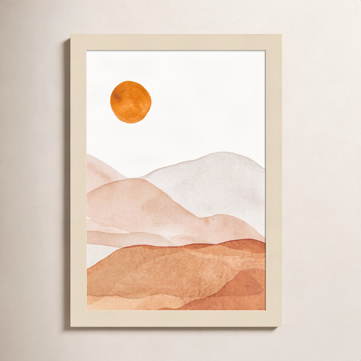 Doris "Mountain Range I" Print, 16.25" H x 11.25" W x 0.88" D, Brown