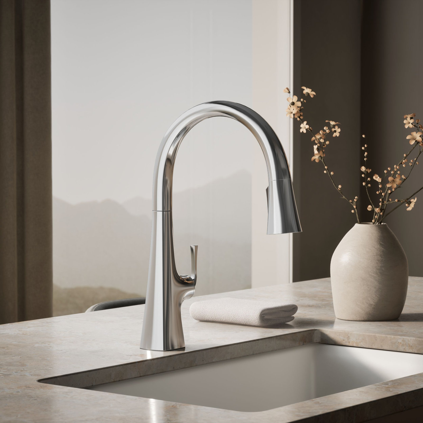 Graze Touchless Pull-Down Kitchen Faucet, Polished Chrome