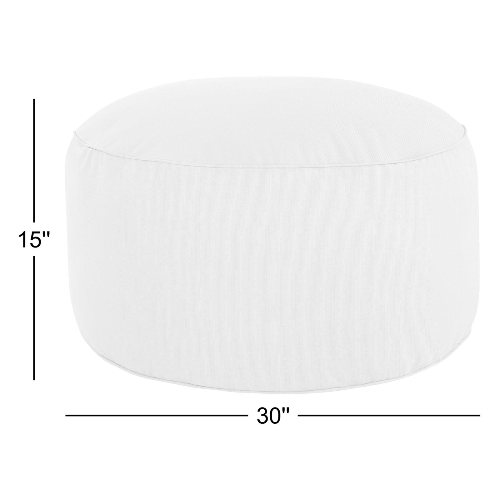 Demi Round Upholstered Outdoor Ottoman with Sunbrella® Cushion, Orange