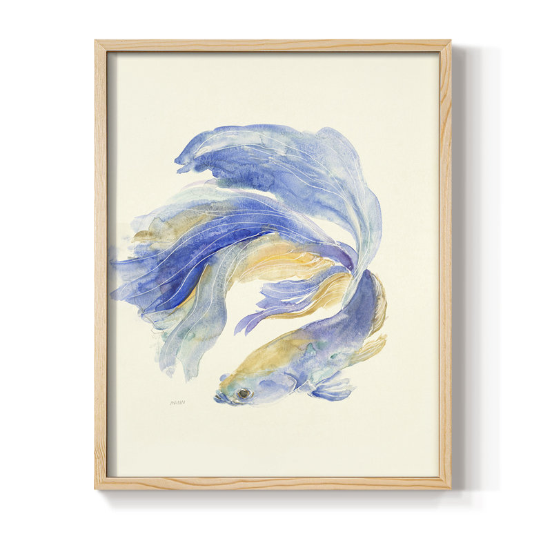 Reproduction encadrée Betta II - bois massif, Naturel, H 15 po x l 12 po