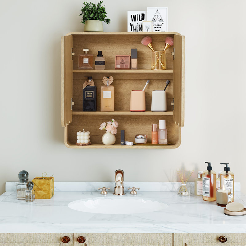 Armoire murale de salle de bain, Naturel