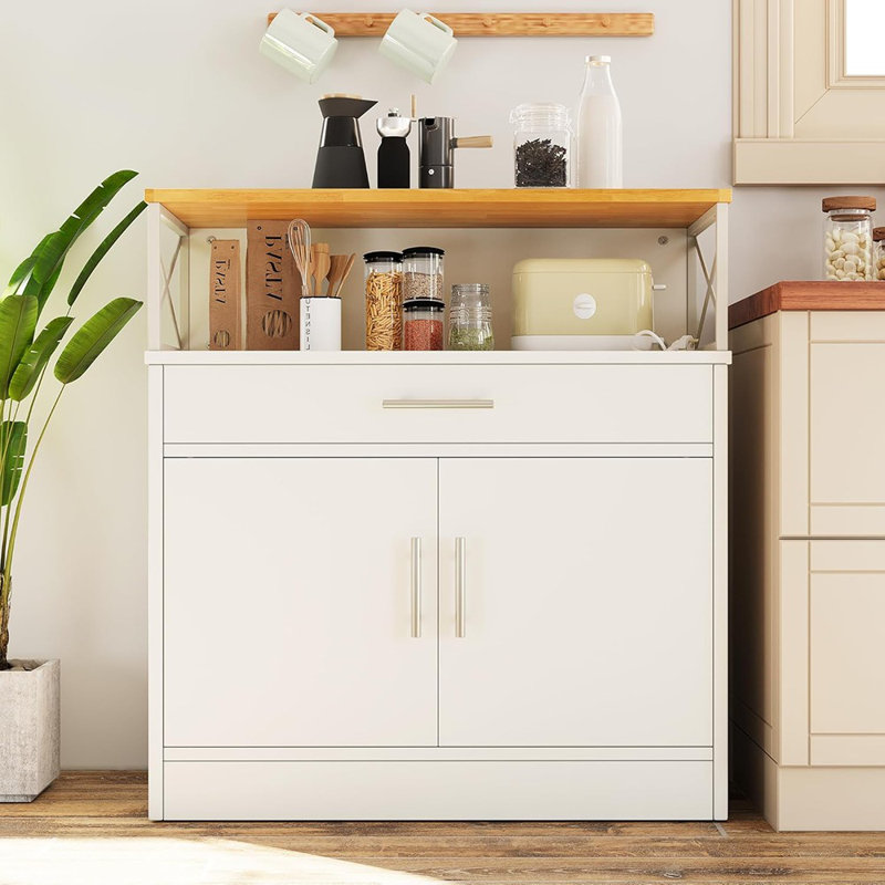 Buffet de cuisine moderne avec tablette réglable - blanc