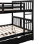 Lit double superposé au-dessus d'un lit gigogne simple, pieds en pin massif pour plus de stabilité, tête de lit et grande chambre à coucher