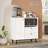 Colesen Modern Multi-Purpose Cabinet, White, 34.6 x 33.5 x 14.0 inches | 100% Melamine Coated Particle Board, Thickness: 0.7 inches | Metal Legs, Numerous Shelves, Wall-Mountable | Scandinavian Style for Home or Office-109343694
