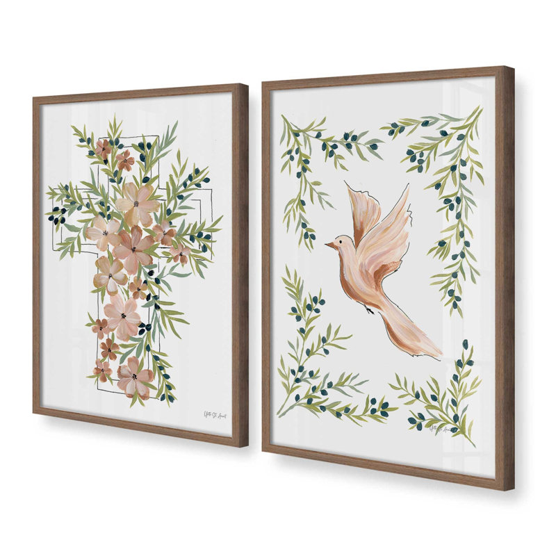 Ensemble de 2 reproductions Grace in Bloom, Noyer, 20 po x 16 po