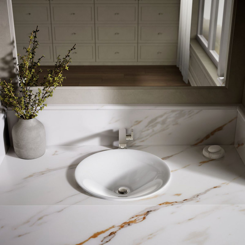 Carillon Circular Vessel Bathroom Sink, White