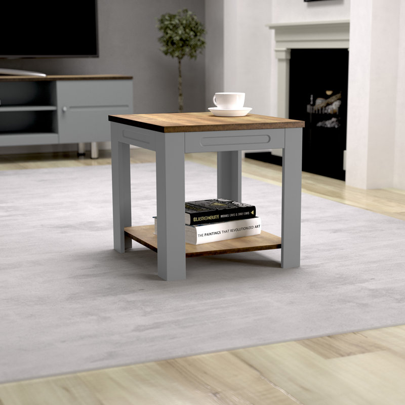 Arlais End Table, Satin Grey