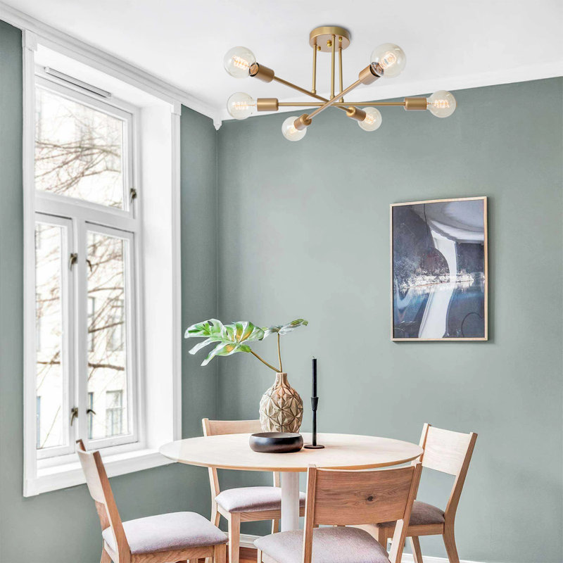 Plafonnier semi-encastré 6 lumières 23,6 po Westfall, Or