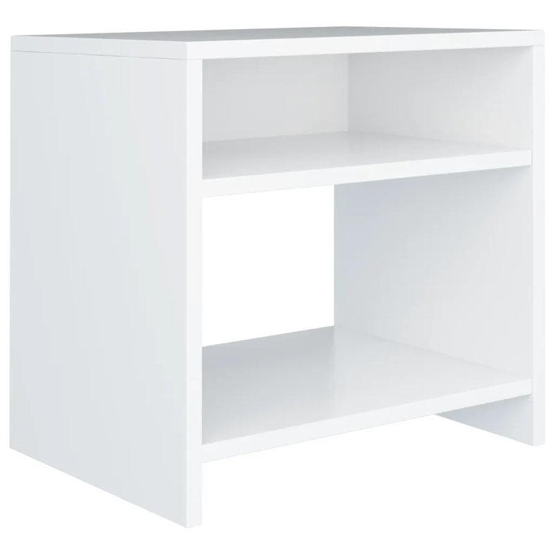 Reston 40cm W Manufactured Wood Bedside Table, White, Individual