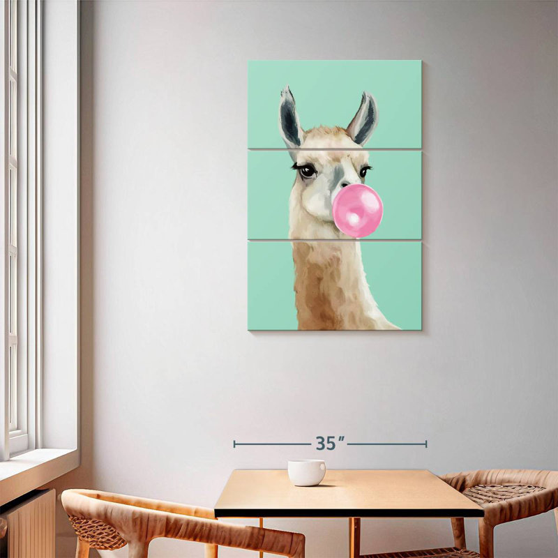 Ketti Bubble Gum Llama II, 57" H x 36" W