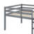 Full-Sized Bed Frame, Short Rubberwood  Loft Bed With Steps-555247325