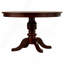 Ensemble de salle à manger 5 pièces de style contemporain avec table à piédestal ronde en bois massif brun et 4 chaises d'appoint