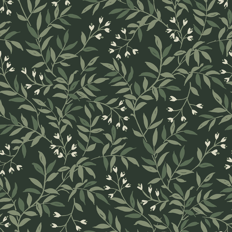 Papier peint Senna Budding Vines, Evergreen