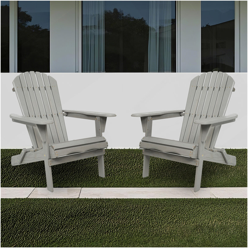 Wood Lounge Patio Chair For Garden Outdoor Wooden Folding Embossed Adirondack Chair Set Of 2 Solid Cedar Wood Lounge Patio Chair With Wood Grain