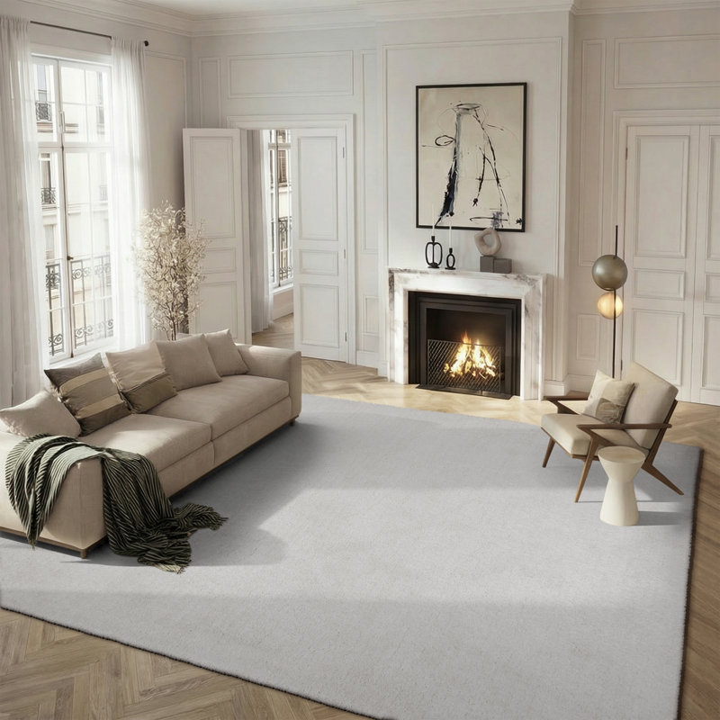 Antanė Handmade Tufted Gray Area Rug, Rectangle 8' x 10'