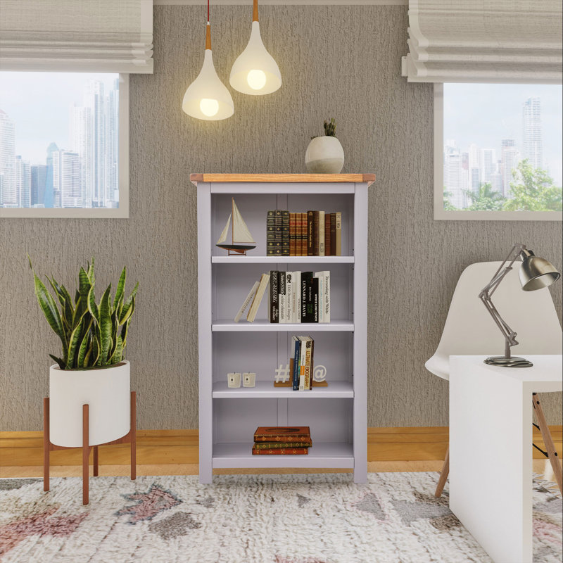 Venice 120cm H Standard Bookcase, (4 Shelves) 120cm H x 70cm W x 25cm D, Grey