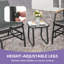 Ensemble bistro de patio 2 personnes avec chaises berçantes et table basse de bistro gris-218176592