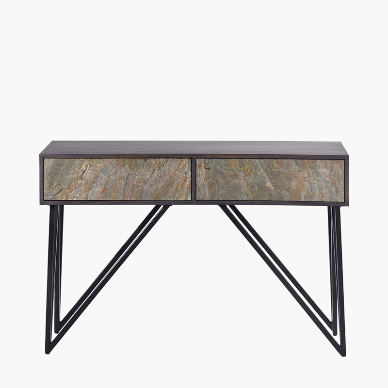 120cm Solid Wood Top Console Table