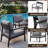 5-Person Aluminum  Outdoor Conversation Set With Cushions